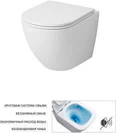 Grossman Унитаз подвесной Tornado GR-4455MSQ белый матовый – фотография-5